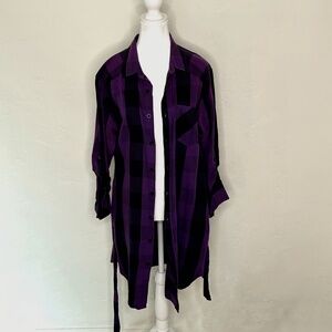 H&M Purple & Black Buffalo Plaid Dress/Tunic
